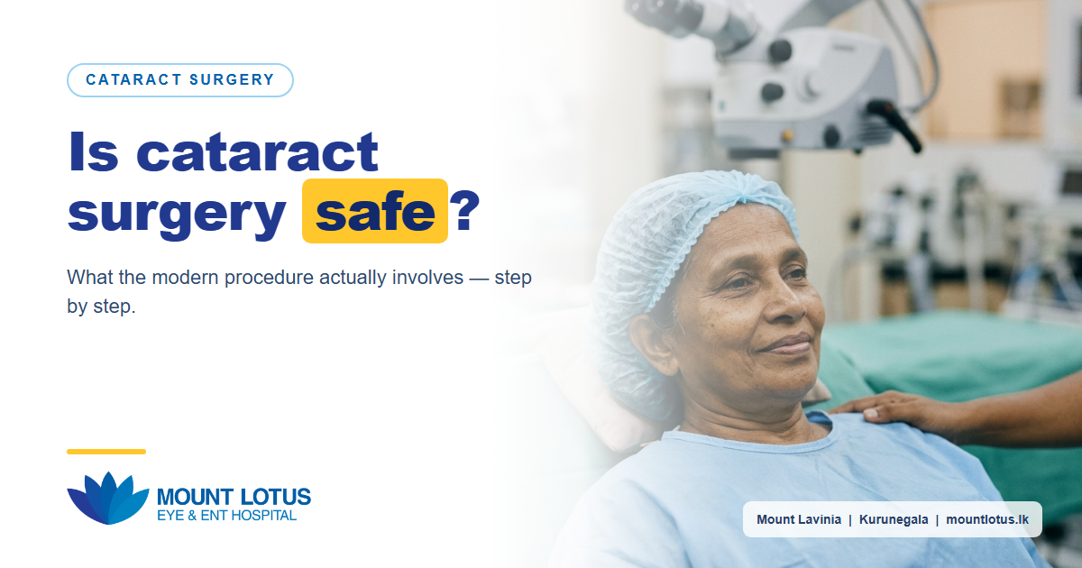 Is cataract surgery safe - a calm patient in the ophthalmic operating theatre at Mount Lotus Eye and ENT Hospital