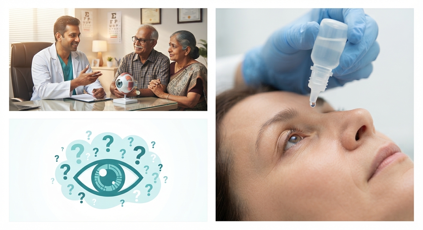 Cataract surgery questions answered - consultation with an eye model, anaesthetic drops and the questions patients bring